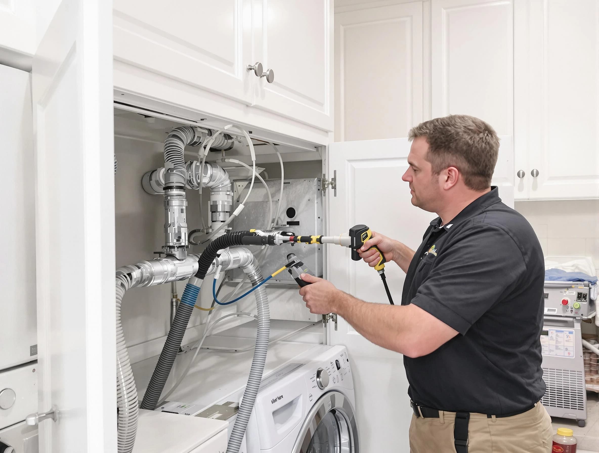 Braintree Dryer Vent Cleaning professional removing severe blockage from a clogged dryer vent in Braintree