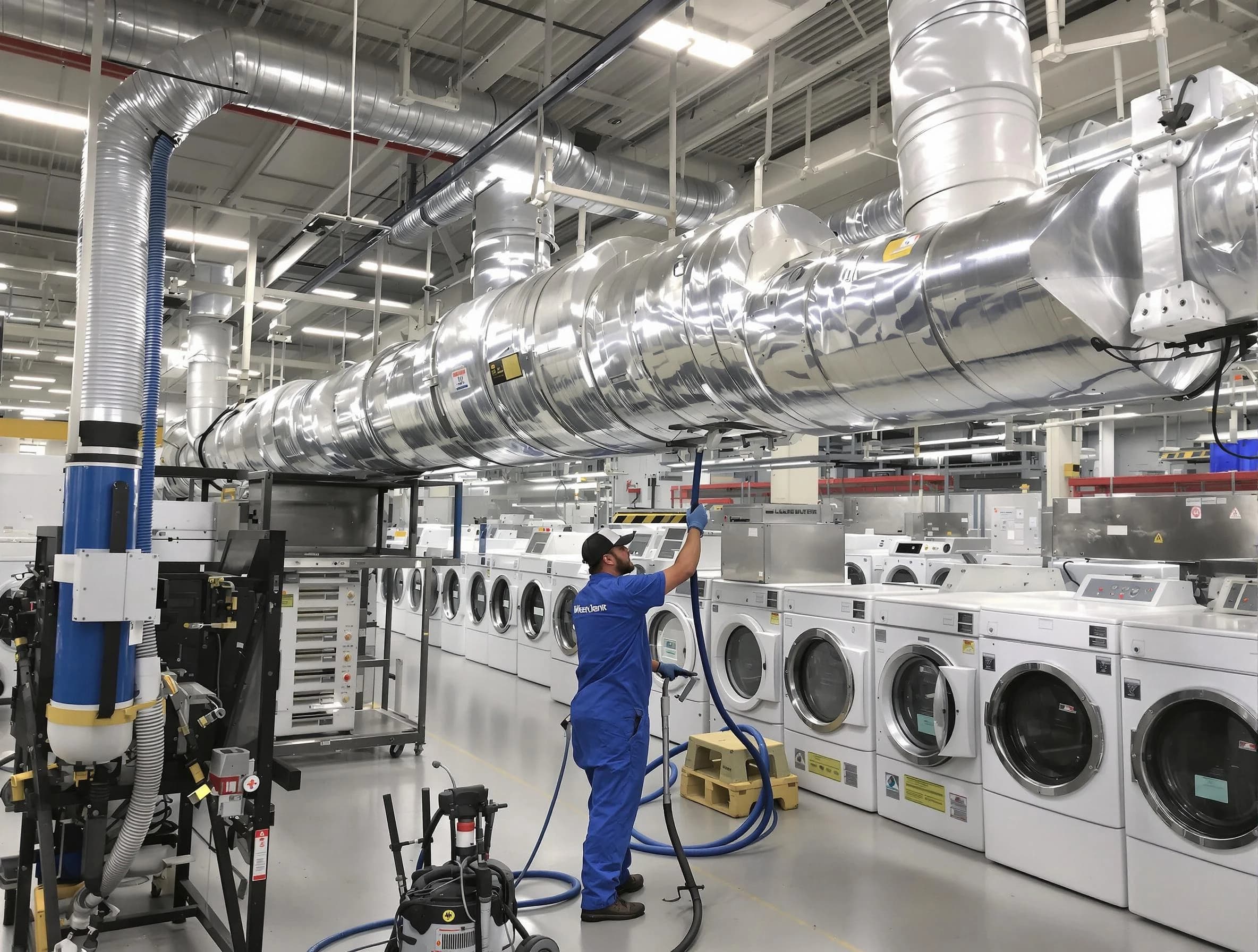 Braintree Dryer Vent Cleaning team performing heavy-duty industrial dryer vent cleaning in Braintree